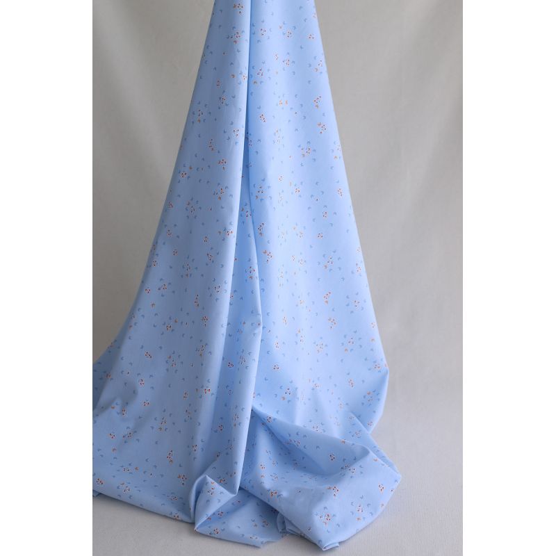 copy of Batiste de coton SILKYNE imprimé rayures bleues