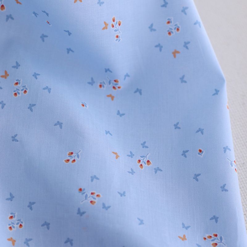 copy of Batiste de coton SILKYNE imprimé rayures bleues