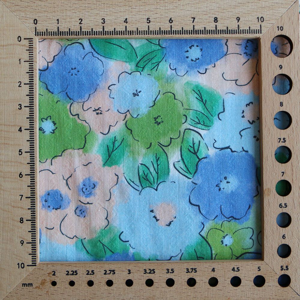 Seersucker / Coton gaufré motif fleuri bleu