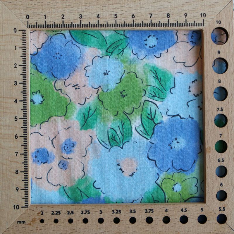 Seersucker / Coton gaufré motif fleuri bleu