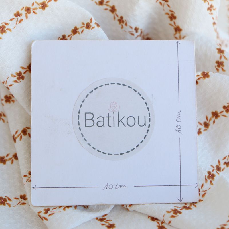 Alicia - Tissu coton texturé imprimé ambre