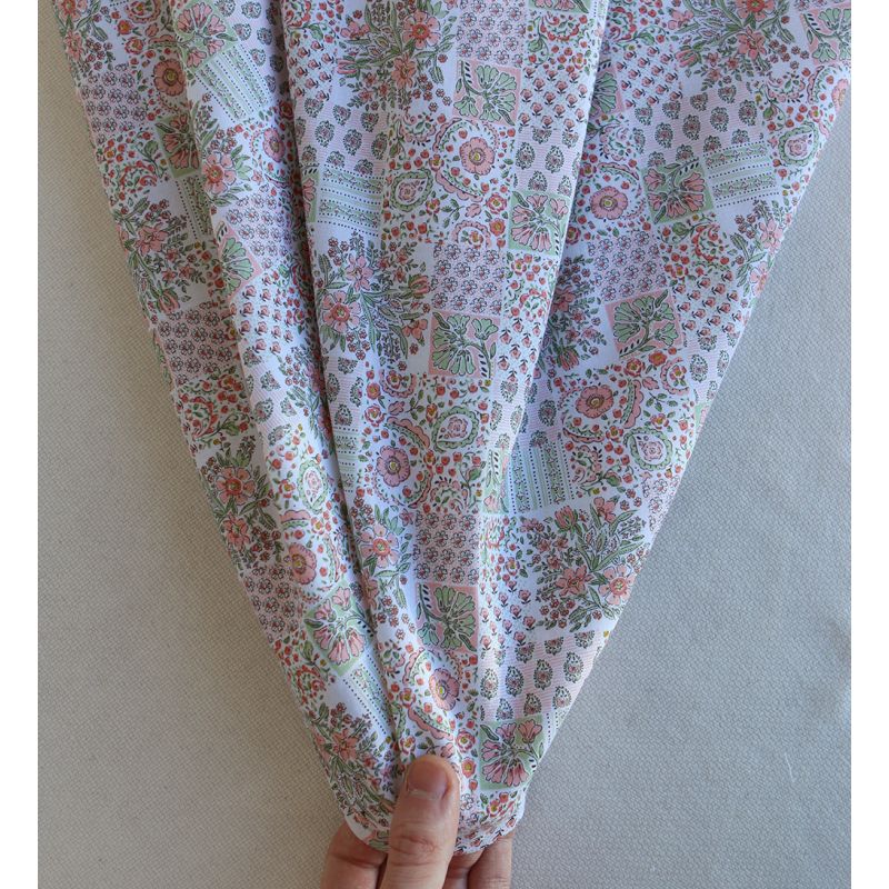 Isabelle - Batiste de coton à imprimé patchwork corail rosé