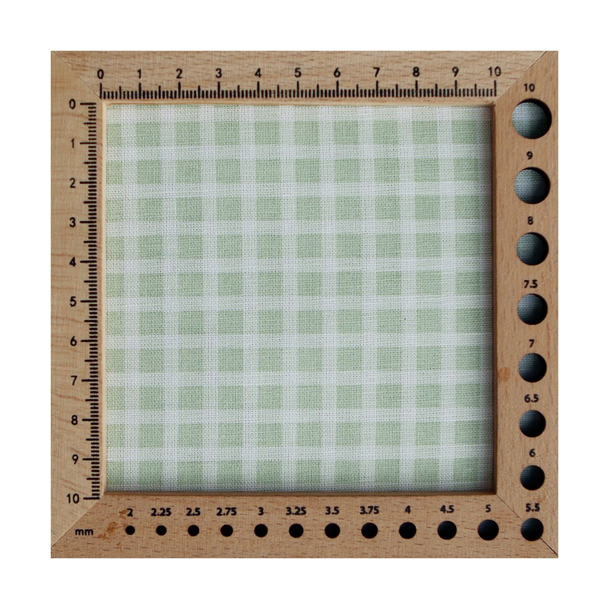 Paul - Tissu lin coton rayures 1mm blanc lait et vert amande