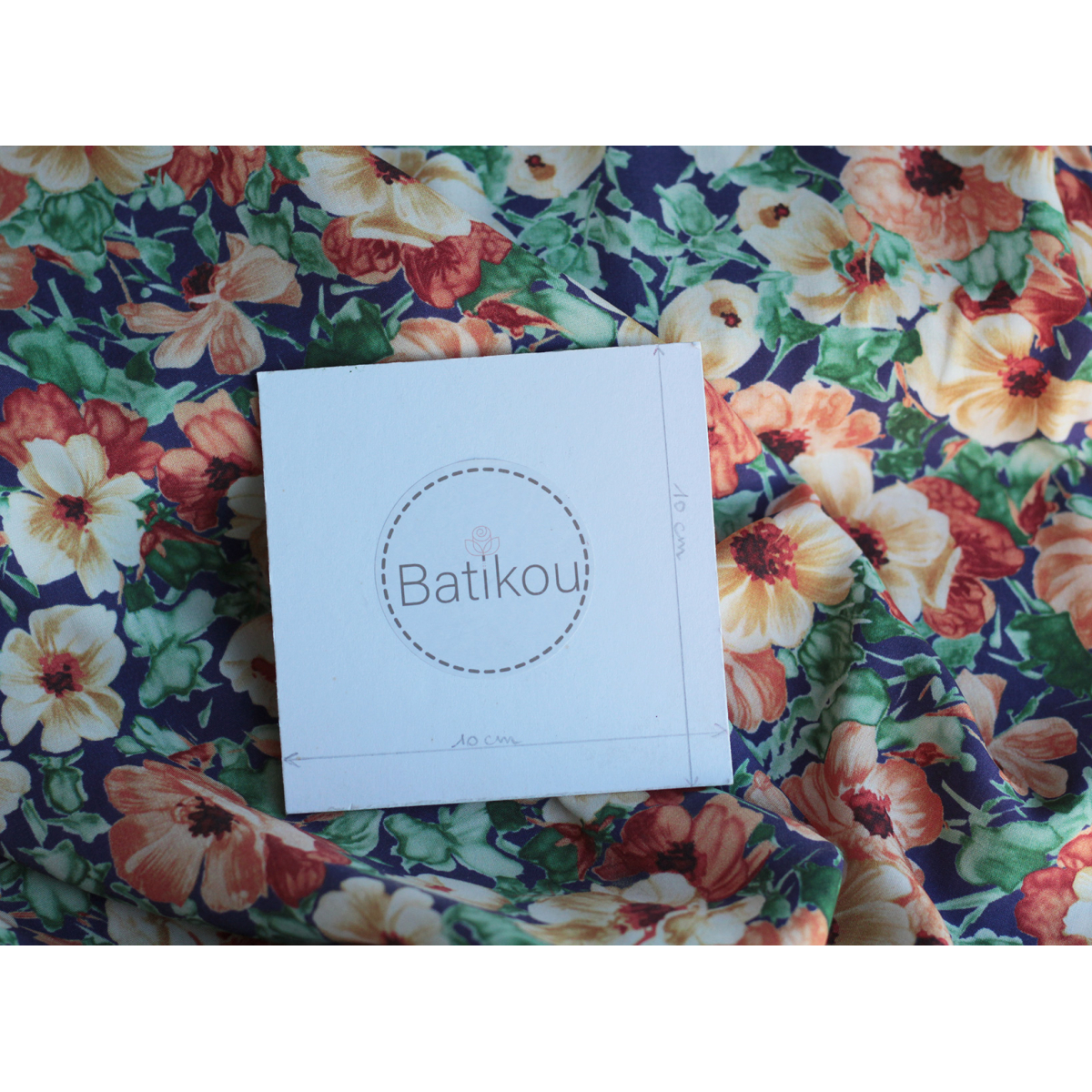 Florence - Viscose imprimée fleuri ocre Batikou - 4