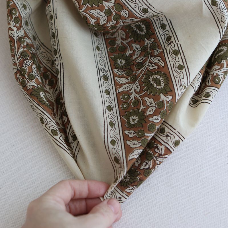 Neela B - Tissu indien coton hand block traditionnel