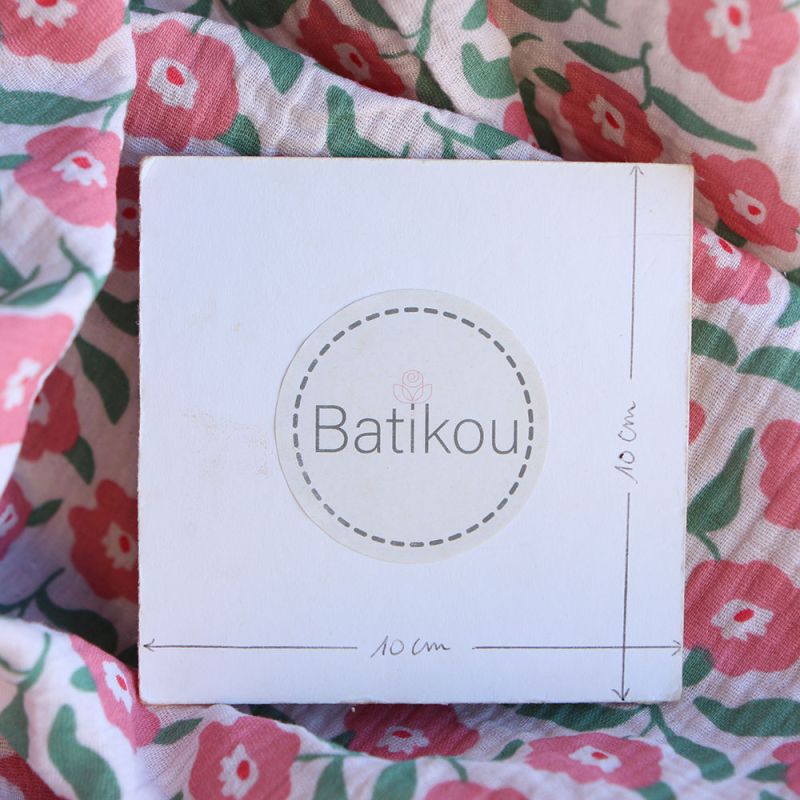 Storia - Double gaze de coton fond écru motif fleuri