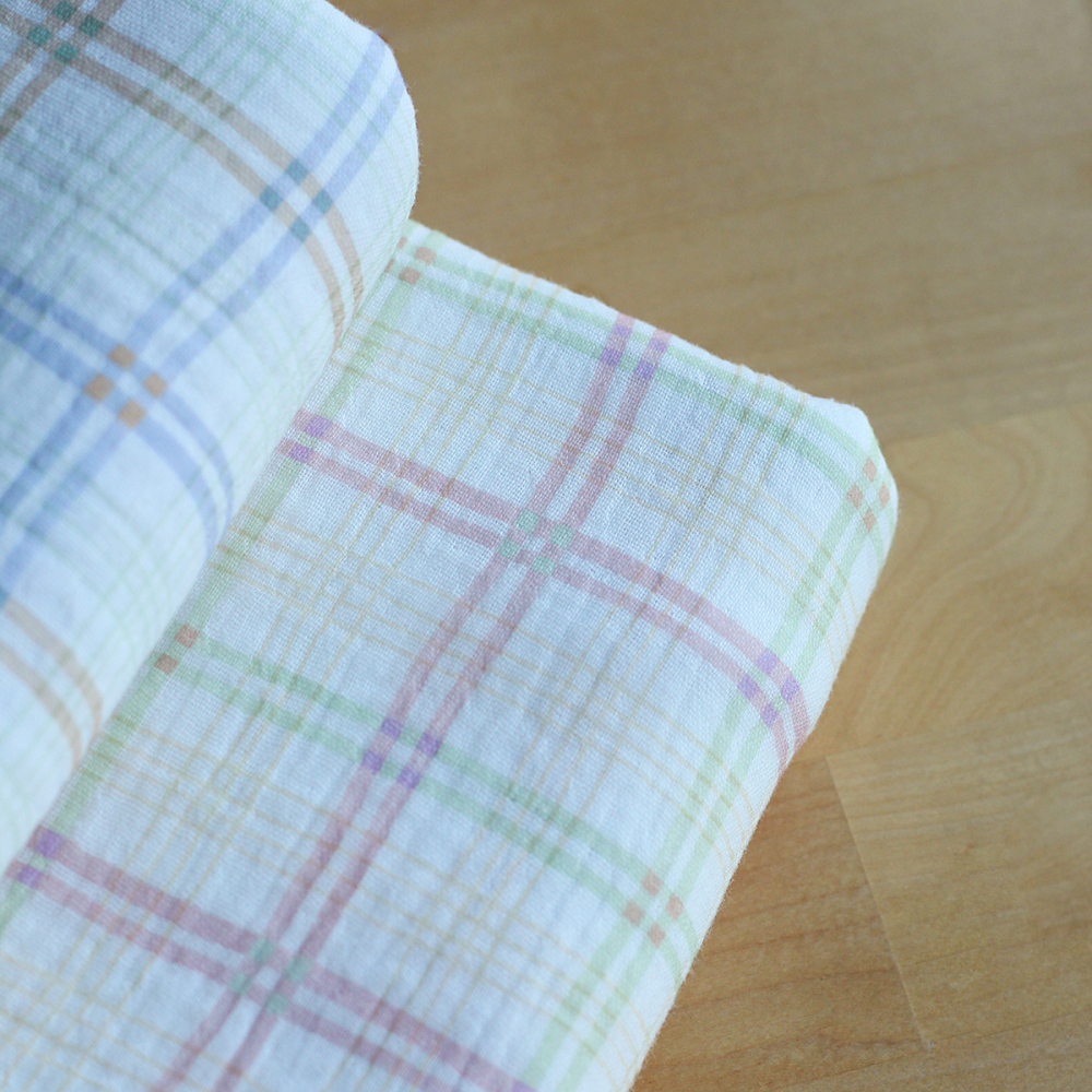 copy of Solea - Double gaze de coton coloris fond jaune pastel motif soleil