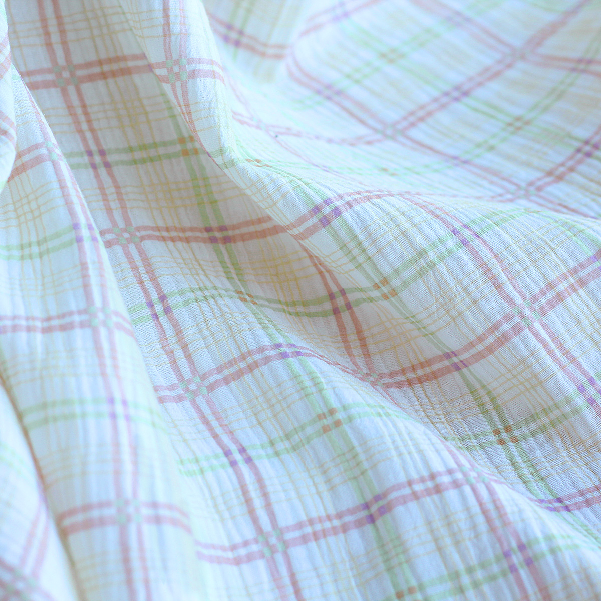 copy of Solea - Double gaze de coton coloris fond jaune pastel motif soleil