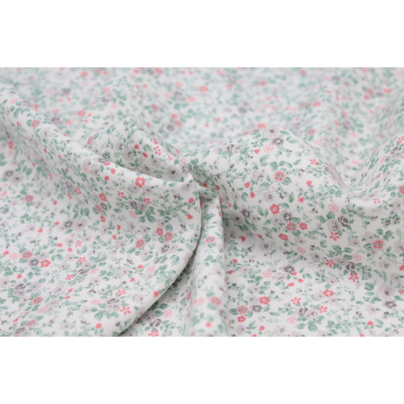 Tissu twill de coton organique imprimé fleuri Tissu twill de coton organique imprimé fleuri