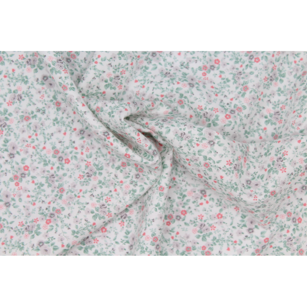 Tissu twill de coton organique imprimé fleuri
