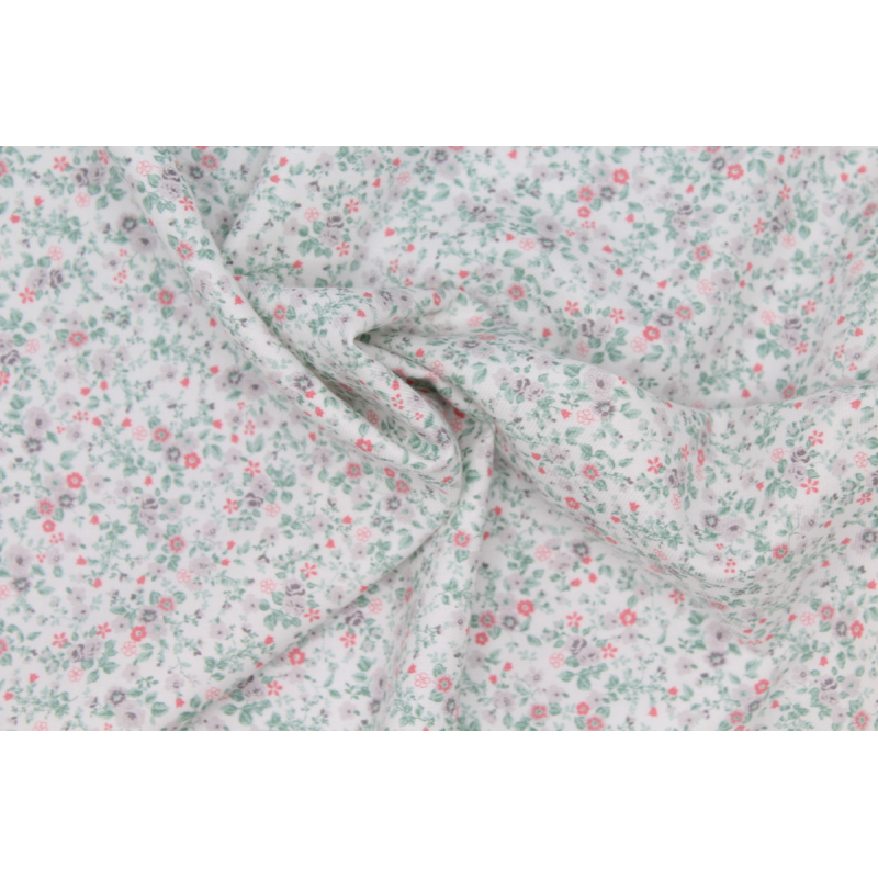 Tissu twill de coton organique imprimé fleuri