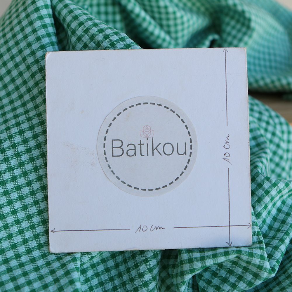 Seersucker / Coton gaufré vichy mini 3mm diabolo menthe