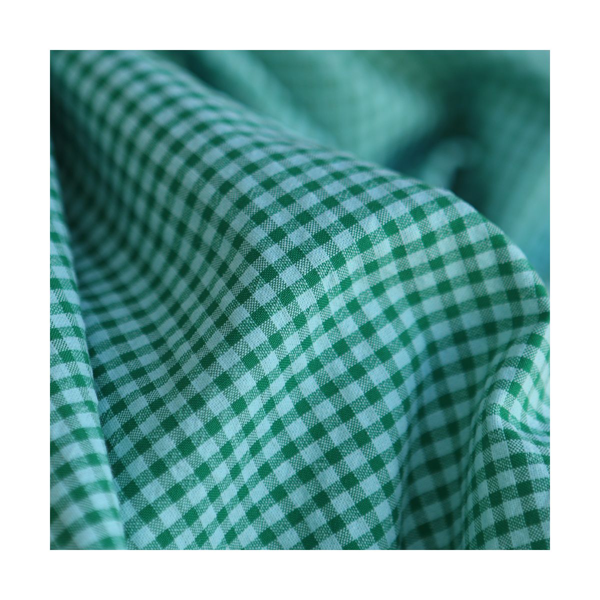 Seersucker / Coton gaufré vichy mini 3mm diabolo menthe Seersucker / Coton gaufré vichy mini 3mm diabolo menthe