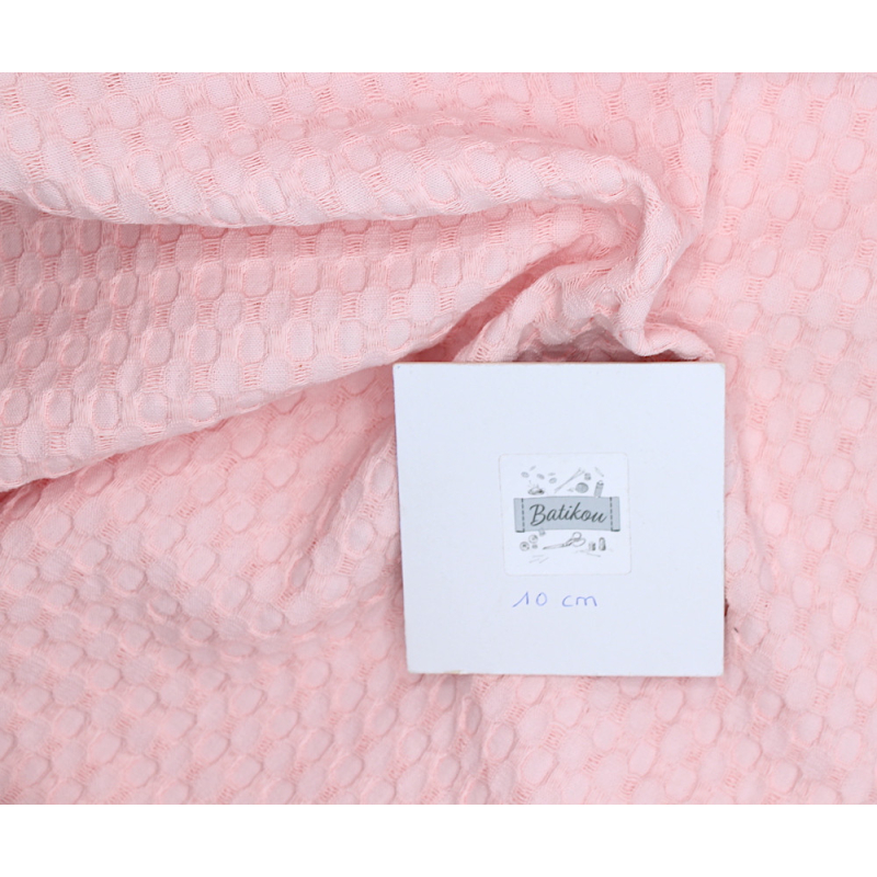 Coton nid d'abeille XL coloris rose nude