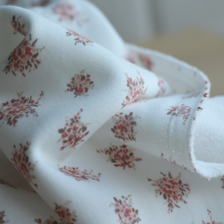 Mona - Sweat mélange de coton gratté chaud motif fleuri Qualité Oeko-tex - 1 Mona - Sweat mélange de coton gratté chaud motif fleuri Qualité Oeko-tex - 1