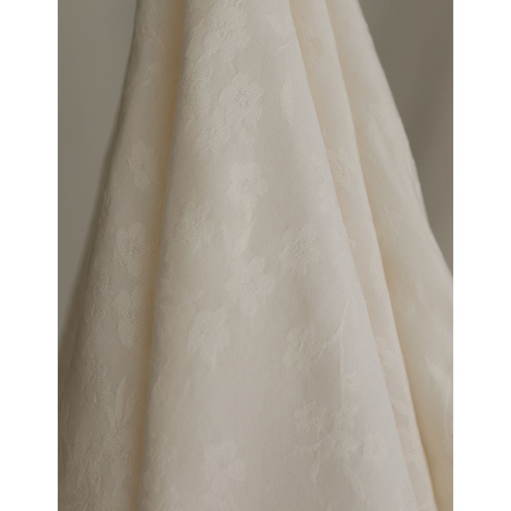Jasmine - Viscose tissage jacquard fleuri écru