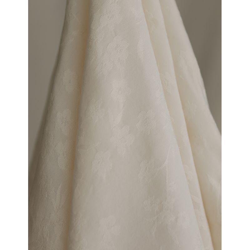 Jasmine - Viscose tissage jacquard fleuri écru