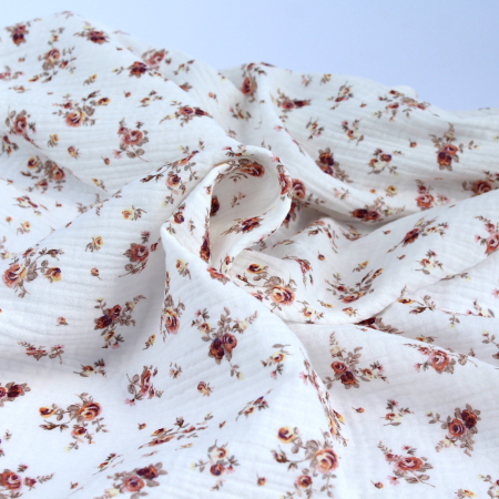 Nina - Double gaze de coton BIO motif exclusif Tissus issus de l'agriculture biologique  - 1 Nina - Double gaze de coton BIO motif exclusif Tissus issus de l'agriculture biologique  - 1