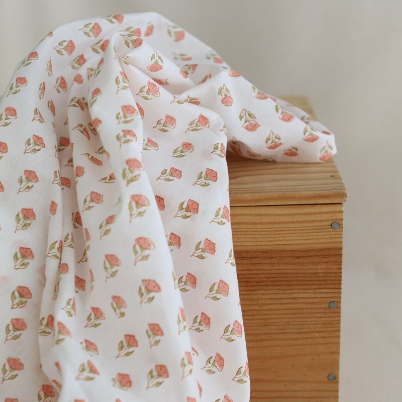 Anika B - Tissu indien coton hand block traditionnel