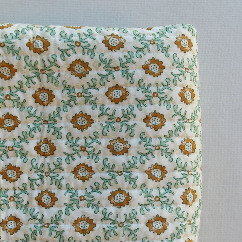 Jivan - Tissu indien matelassé double face coton hand block largeur 100cm